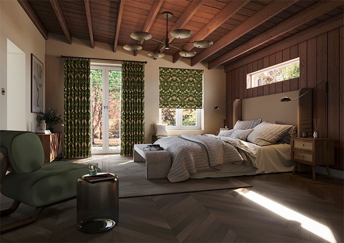 William Morris At Home Strawberry Thief, Nettle - Twist&Fit Roman Blind - Image 7